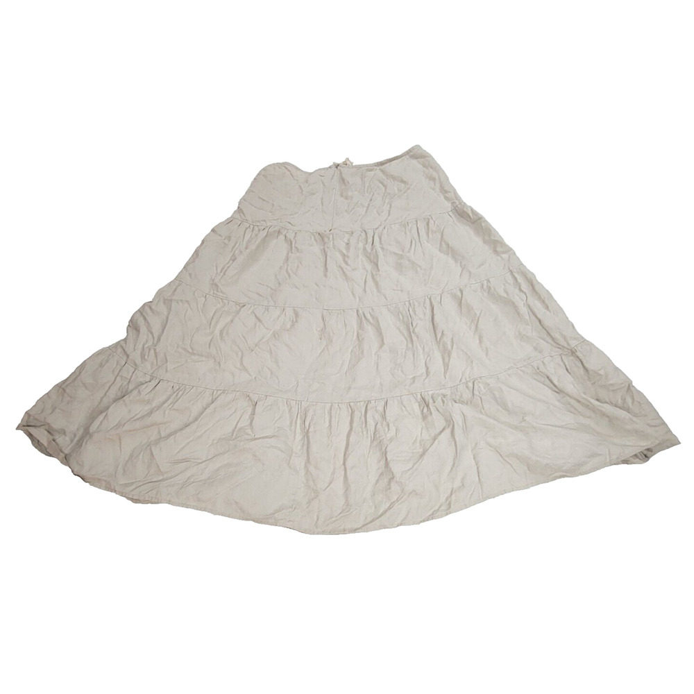 Spiegel Skirt Womens Size 14W Beige Linen RN 114262 Cottagecore Summer Spring
